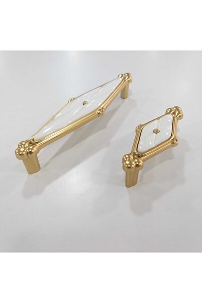 ARON Çebi 3360128 Mp66 Kulp Altın Sarı Beyaz Mobilya Komidin Şifonyer Dolap Kapak Kulbu 128mm