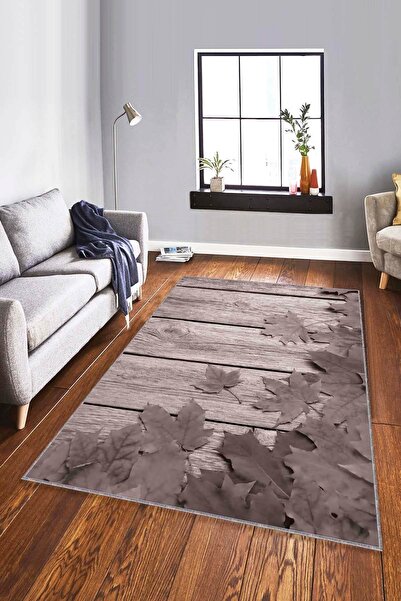 RugViva Kaymaz Tabanlı Halı Çınar CNR01 Gri