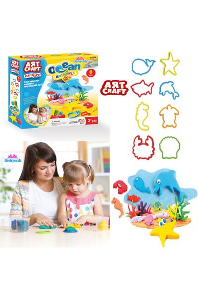 hediyecik Art Craft Ocean Animals Molded Play Dough Set 150 Gr