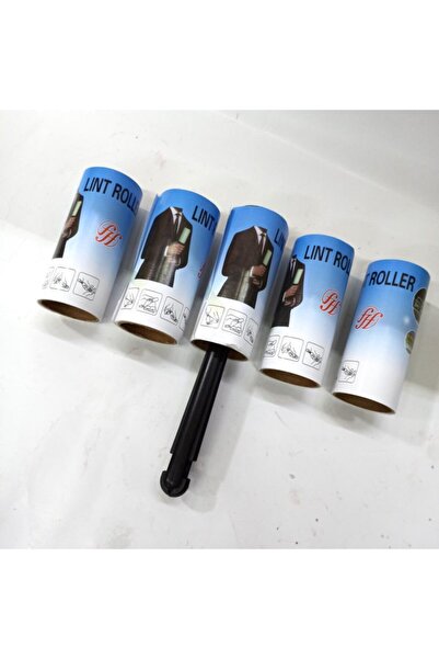 İstoç Türk Pratik Kullanışlı Lint Roller Tüy Toplama Rulosu 5 Yedek Rulo + 1 Sap