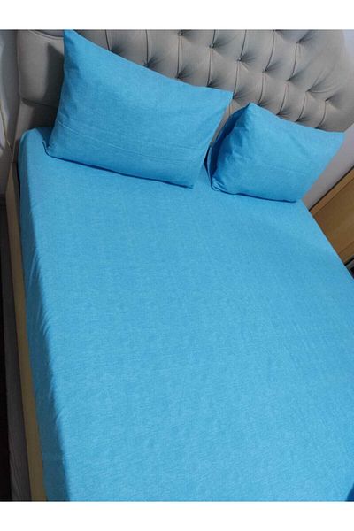 Mert Double Ranforce Turquoise Fitted Sheet + 2 Pillow Cases