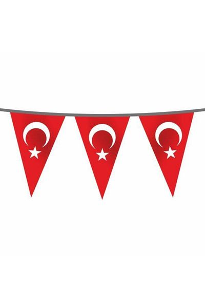 Vatan Bayrak Turkish Flag Ribbon String Triangle - 10 Pieces Flag Ribbon