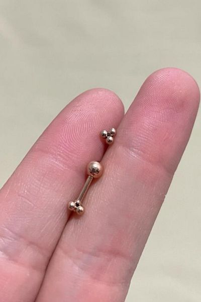 Jaida Moda 316l Surgical Steel Rose Three Ball Tragus, Cartilage, Helix 6mm Piercing