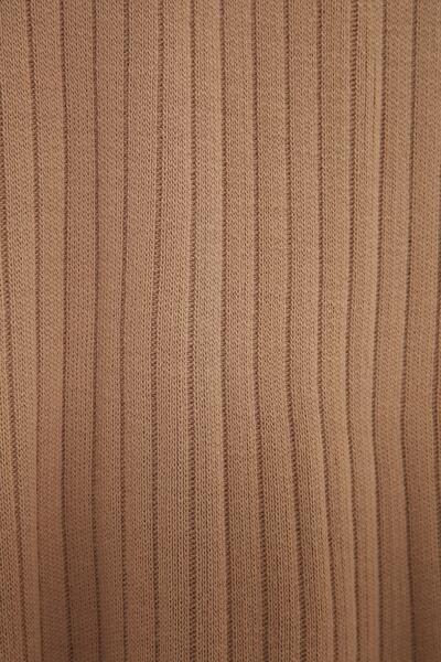 Trendyol Modest Állványgallér Camel kötöttáru pulóver és nadrág szett - színes blokk TCTAW22US0080