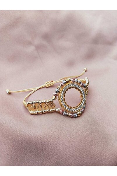 GEZERGOLD TAKI Çeyrekli Bileklik Üç Renk Halhal Dorikalı Zirkon Taşlı