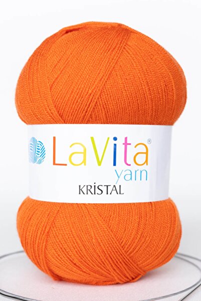 LaVita Yarn شبكة ألياف كريستال أميجورومي برتقالية - خيط يدوي تاكا جارن (2319)