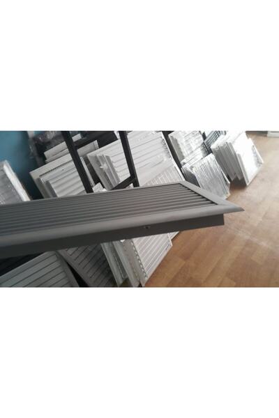 Alücan Alüminyum Şömine Menfez Mobilya Dolap Kapı Menfezi Iç Ölçü 50*10 Cm Paslanmaz Metalik Gri