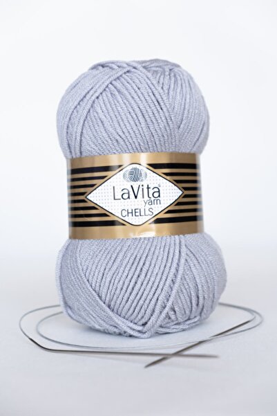 LaVita Yarn خيوط تاكا للحياكة اليدوية من تشيلز (0003-رمادي)