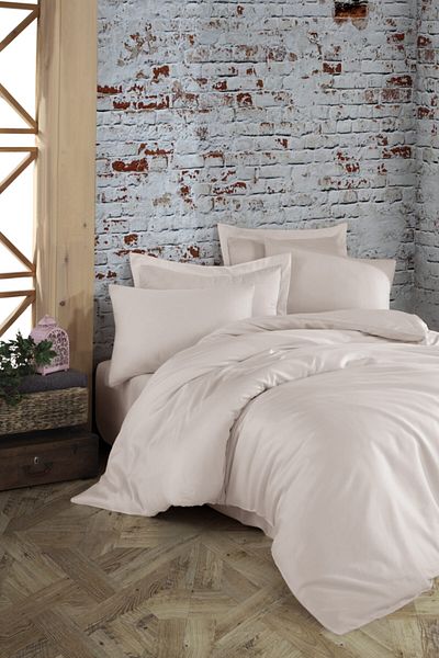 MyStory Home Set cuvertură dublă din satin 100% bumbac - Ecru