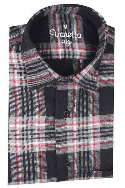 Varetta Мъжка черно-червена дебела зимна риза Lumberjack с класическа кройка
