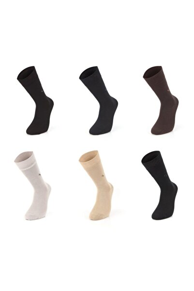 jilly jo Ανδρικές κάλτσες χωρίς ραφή με μικτό χρώμα Modal Pattern 6 Pack M1803