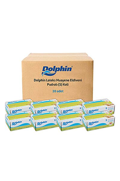 Dolphin White Latex Gloves Powdered (S) Box