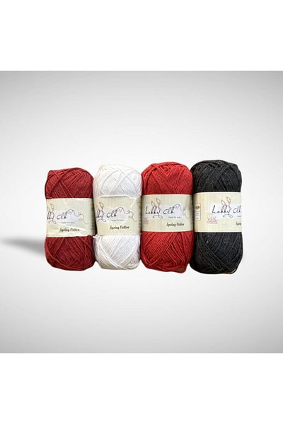 Masal Örgü Evi Punch and Amigurumi Thread Set of 4 100% Cotton