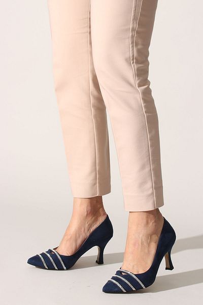 ROVIGO Navy Blue Suede Stoned Women's Casual Shoes