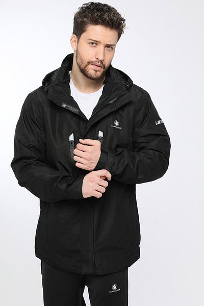 lumberjack Marco Coat Men's Black Short Waterproof Coat That Can Be Used in 3 Different Shapes.