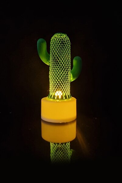 Techno phone Dekoratif Led Işıklı Metal Mini Yeşil Kaktüs Lamba