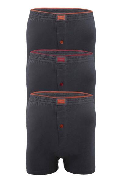 Tutku Men's Cotton Combed Cotton Boxers Smoke Color 3 Pack