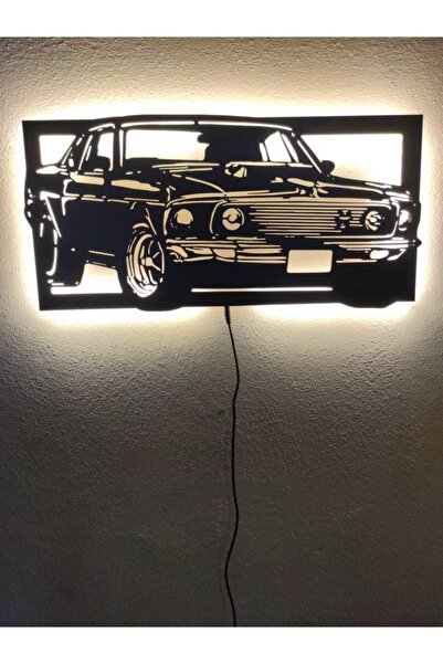 dekoraven Mustang Led Işıklı Ahşap Tablo