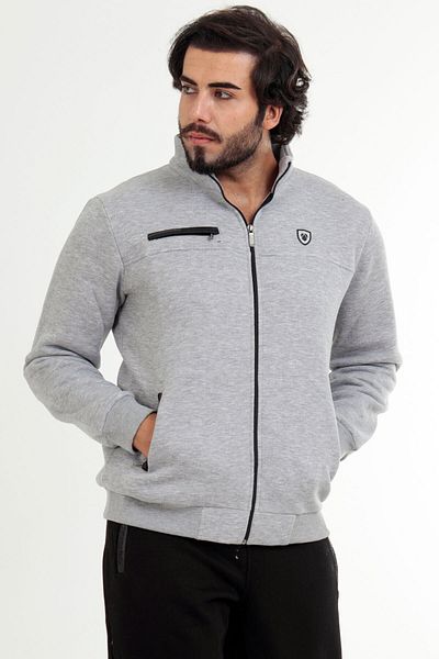 Marco Ferry Gray Melange Men's 3 Thread Rose Gold Winter Plus Size Tracksuit Edy201502b-g