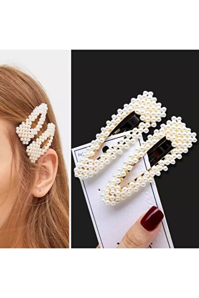 MutluBiDünya Vintage Kadın 2'li Incili Çıtçıt Yan Toka - Trend Model