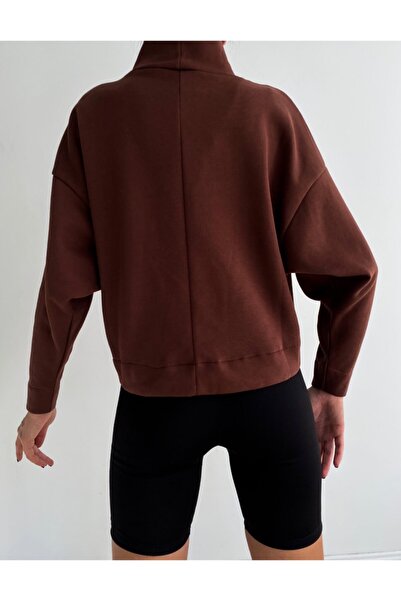 ladyzey Γυναικείο μανίκι νυχτερίδας με ζιβάγκο Oversize Sweat