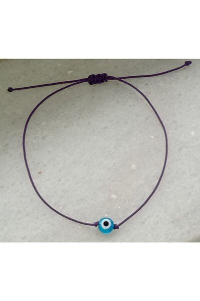 Lade Purple String Evil Eye Beaded Lucky Bracelet