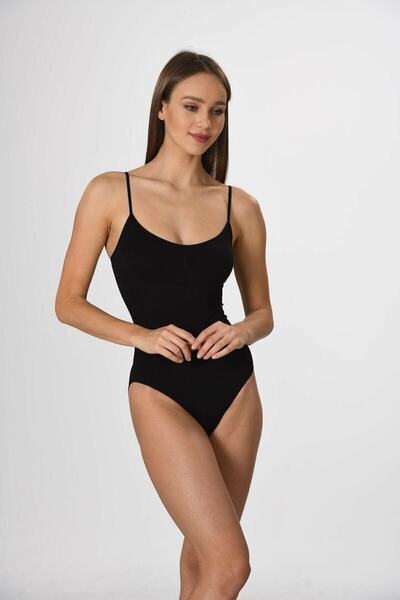 Bestin Corset de damă negru, fără cusături, cu bretele subțiri, cu fermoar cu...