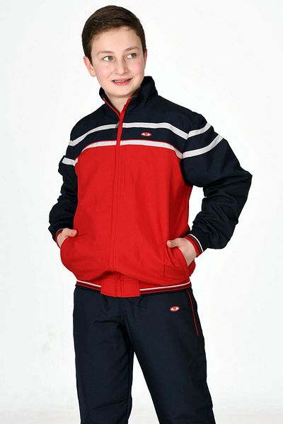 Enrico Ferry Red Boy's Turtleneck Zippered Micropoly Tracksuit Edy2309k