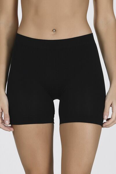 NBB Kadın Siyah Dikişsiz Yüksek Bel Şort Tayt