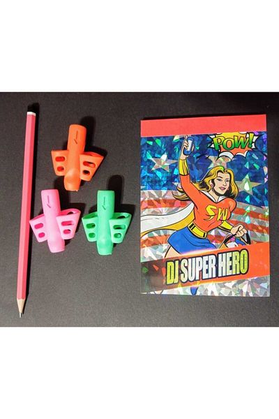 Pippa Easy Pencil Holding Device Set of 3 Pencils and Homework Notebook Girl Model