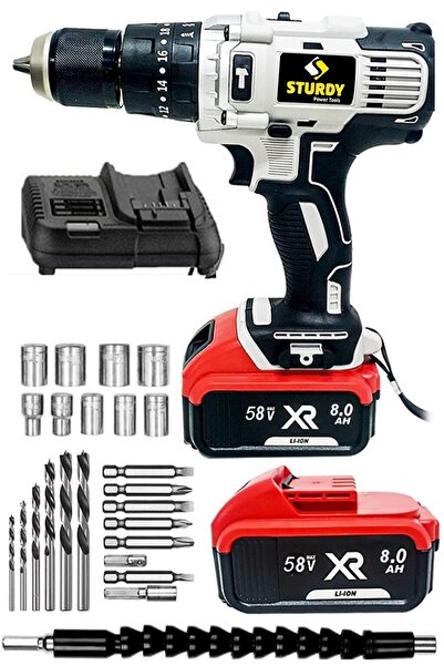 Sturdy Japon Technology 58v8ah 13mm Metal Mandren G X-t Seri Darbeli Şarjlı Ç...