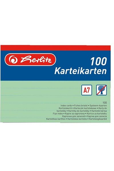 Herlitz كارتوتيك ورق ملاحظات أخضر مخطط A7 100 قطعة1150754