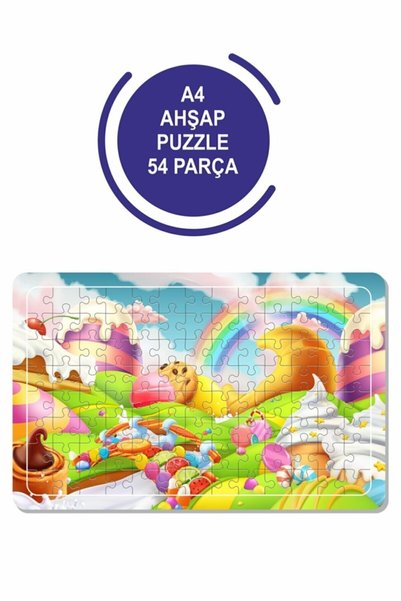 LİPYOS Meyveli Ve Tatlı Görselli A4 54 Parça Puzzle, Oyuncak, Yapboz