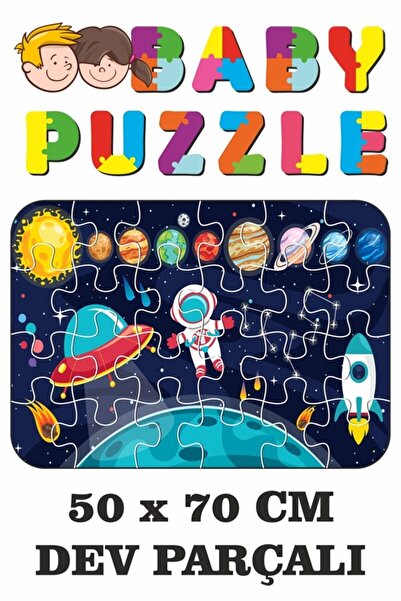 LİPYOS Gezegenler Uzay Astranot Dev Parçalı Eğlenceli Puzzle 50x70 Cm