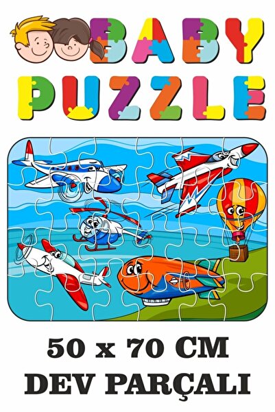 LİPYOS لغز ممتع من قطعة طائرة، هليكوبتر، بالون عملاق مقاس 50 × 70 سم