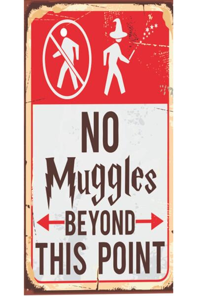 hediyeniburadabul No Muggles - Retro Wooden Poster – Special Collection – Hbb