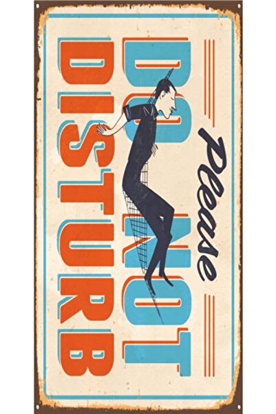 hediyeniburadabul Μην ενοχλείτε – Μην προκαλείτε αναταραχή – Ρετρό Ξύλινη Αφί...