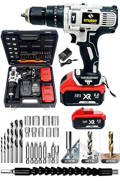 Sturdy Japon Technology 58v8ah 13mm Metal Mandren Very Seri Darbeli Şarjlı Çi...