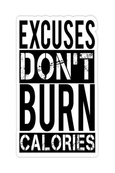 hediyeniburadabul Excuses Don'T Burn Calories - Motive Edici Mini Retro Woode...