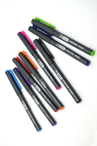 Mikro قلم لباد M-2028 8 ألوان مختلفة قلم فاينلاينر 0.4 ملم