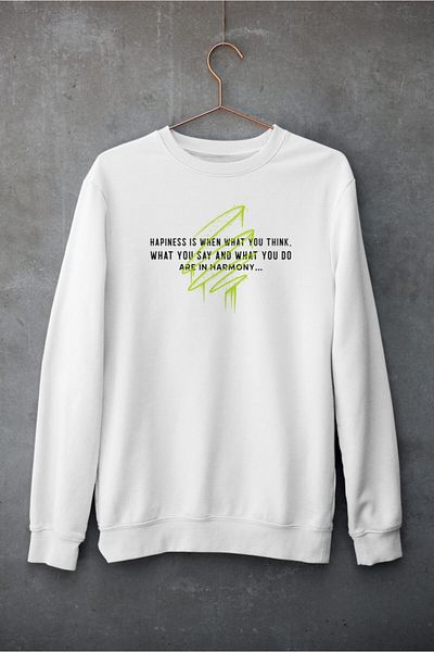 Raf Coll Φούτερ Unisex με ψηφιακή στάμπα με λευκή λαιμόκοψη