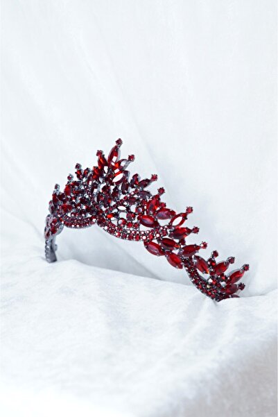 YAĞIZ BİJUTERİ Κόκκινη νυφική ​​τιάρα