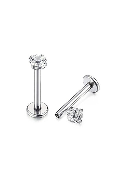 Genel Markalar Cerrahi Çelik Taşlı Piercing Kulak Kıkırdak Tragus