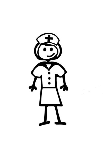 TSC Autocolant amuzant pentru mașină Smiley Nurse Pastă Negru 18cm