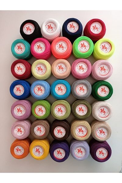 Fırfır Tuhafiye Wayuu Bag Thread Uluk Brothers Silky Way 50 Gram Cotton Thread Set (34 Different Colors)