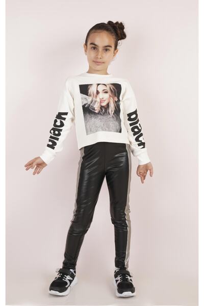 best kids Girl's Black Leather Striped Tights