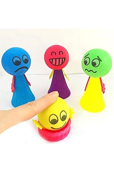 abnturk Renkli Zıp Zıp Oyuncak Emoji Top Bas Fırlat Mini Oyuncak Top