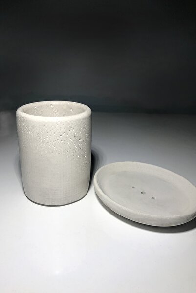 RocArt Home Бетонна зубна щітка - мильниця набір (екрю)