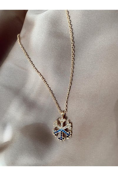 SWORDS CONCEPT Women's Snowflake Necklace with Zircon Stone
