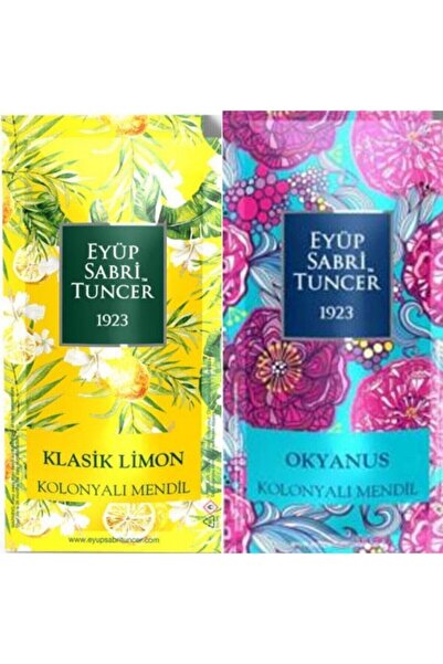 Eyüp Sabri Tuncer Klasik Limon Ve Okyanus 50 Adet Kolonyalı Mendil (25+25) 2 ...